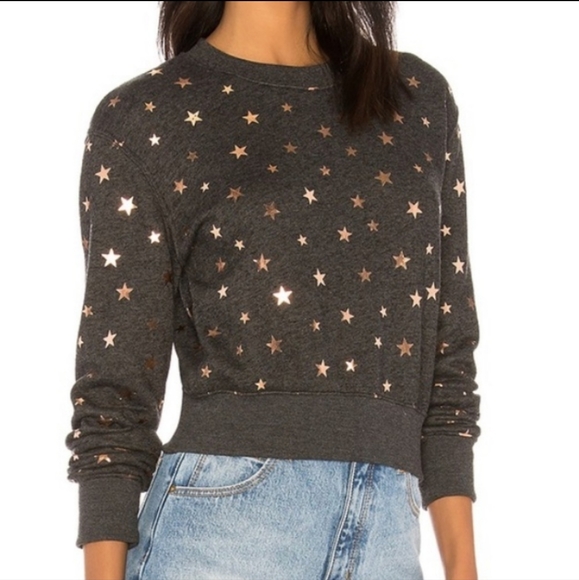 Spiritual Gangster Tops - Spiritual Gangster Stars Cropped Sweatshirt S